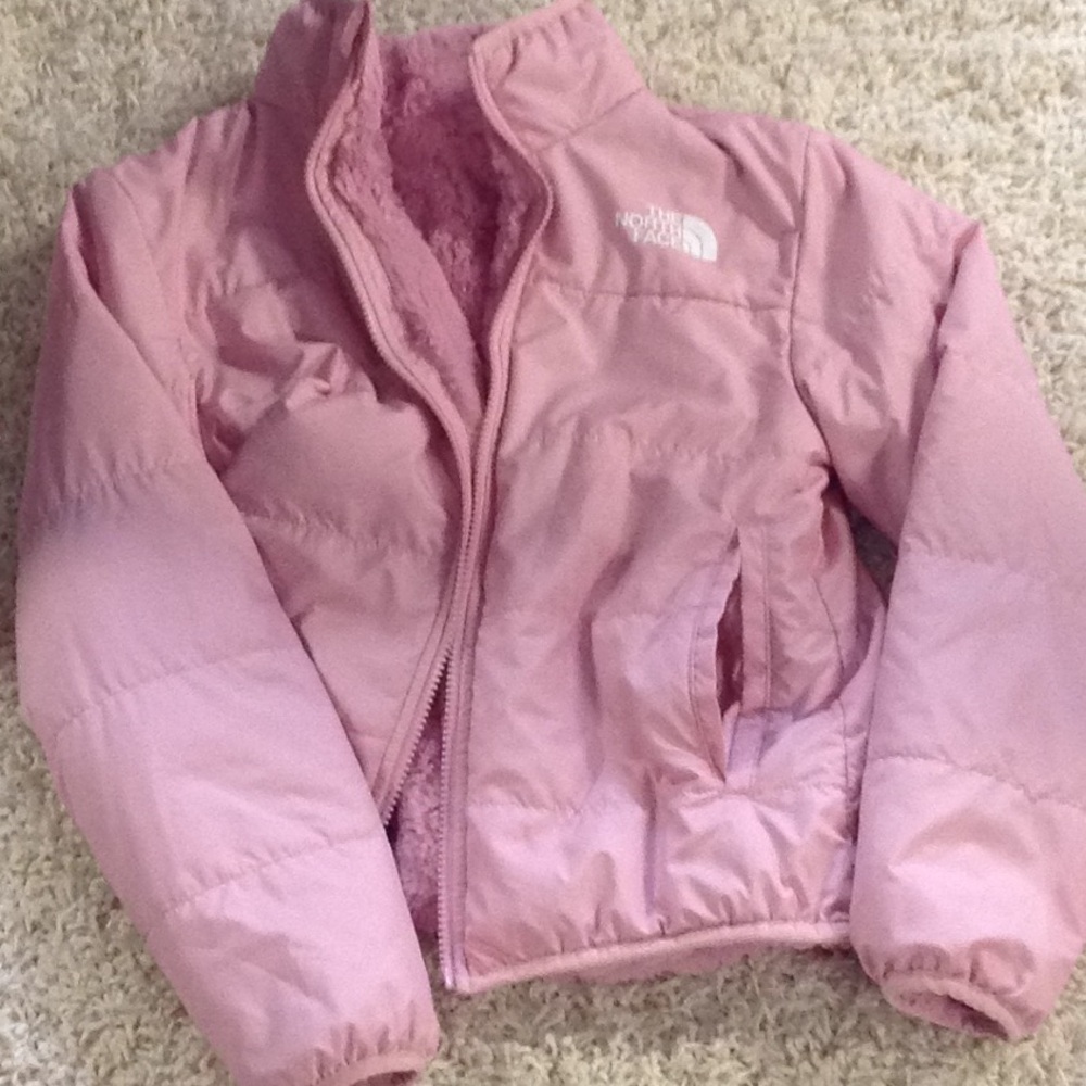 Girls the north face reversible coat